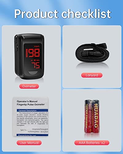 Pulse Oximeter Fingertip- Mini Oximeter Oxygen Saturation Monitor for SpO2/Heart Rate/PI, with Auto Graph Display 7