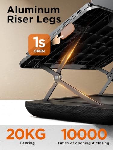 SAIJI Height & Tilt Adjustable Lap Desk, Portable Laptop Stand for Bed, Car, Couch and Recliner, Foldable Lap Desks - Up to 15.6 Inch Laptops 5