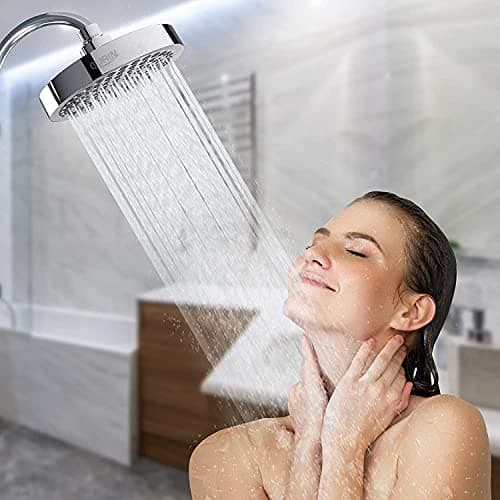 GURIN Shower Head High Pressure Rain, Luxury Bathroom Showerhead with Chrome Plated Finish, Adjustable Angles, Anti-Clogging Silicone Nozzles (California 1.8 GPM) 9