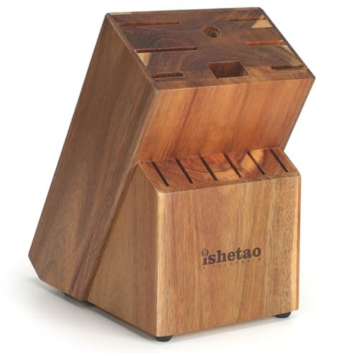 isheTao Knife Sets for Kitchen with Block, 15 Piece Kitchen Knife Set, Ultra Sharp Chef Knife Set for Kitchen, High Carbon Stainless Steel Knife Block Set with Sharpener, Silver 5