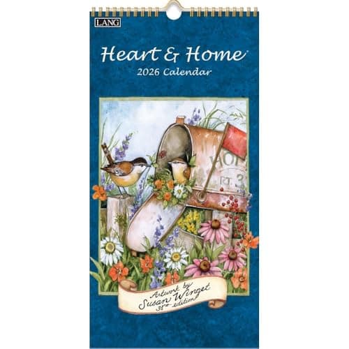 Lang, Heart and Home 2026 Vertical Wall Calendar, 8'' X 15.8'', 12-Month Calendar with Stapled Binding