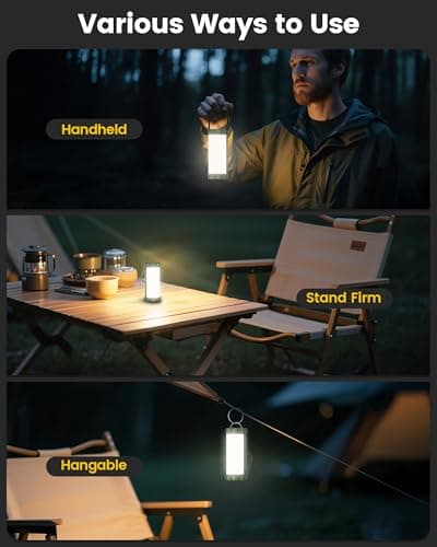 Glocusent 106 LED Camping Lights, Up to 80Hrs, 5000mAh Camping Lantern Rechargeable with 5 Brightness 3 Modes & SOS, IP68 Waterproof, Max 1200LM, Lanterns for Power Outages Hiking Emergency Hurricane 8