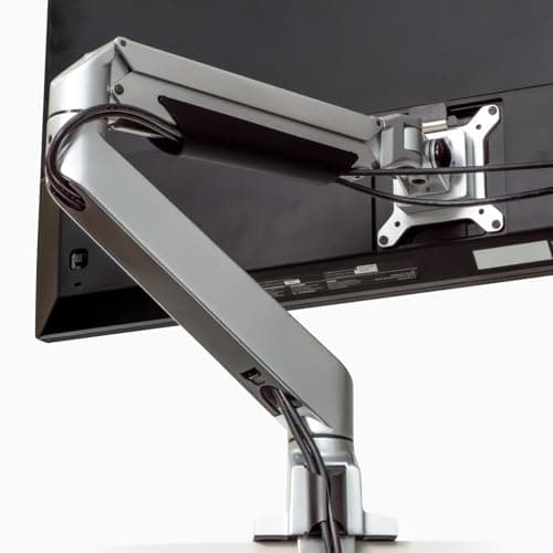 Desky Single Monitor Arm – VESA Mount 17"-32" Screen Full Motion Desk Clamp & Grommet Base – Adjustable Tilt, Swivel, Rotation – Matte Black 8