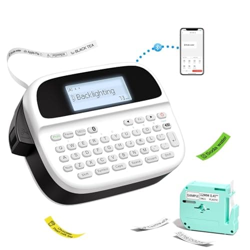 Vixic Label Maker, Label Maker Machine with-Tape, Portable Label Maker Rechargeable, Backlit Label Machine with Keyboard, M950 Bluetooth Label Makers Handheld for Home Office Kids Classroom Essentials