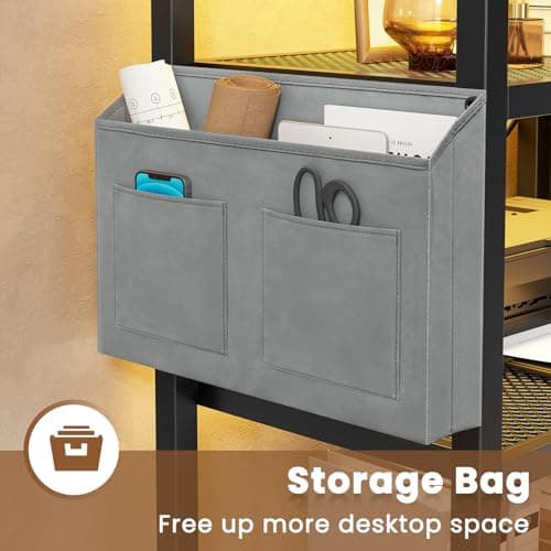 SEDETA 35.4” File Cabinet, Filing Cabinet fits Letter/A4 Size, 2 Drawe File Cabinets for Home Office with Power Strip, LED Lights, Lock, Open Shelf, Black 7