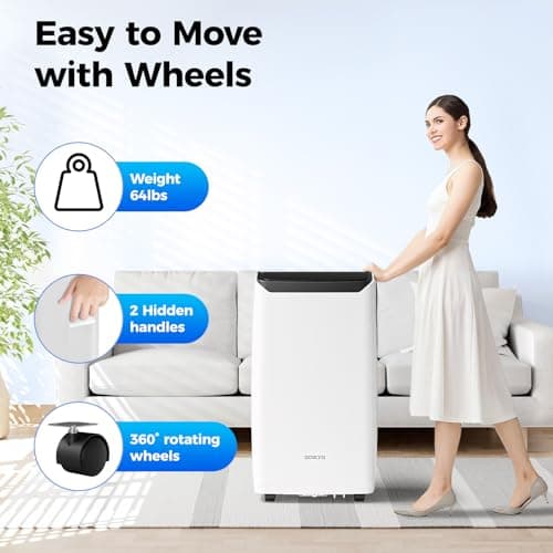 2025 New Portable Air Conditioner 12000 BTU with Built-in Dehumidifier, 4-in-1 AC Unit with Heater & Fan, Cools & Heats Space up to 500 sq ft, Remote Control and Window Kit Included, White 5