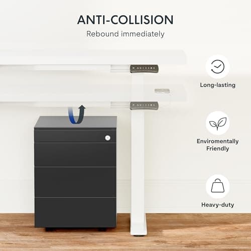 SANODESK 63-Inch Large Dual Motor L-Shaped Electric Height Adjustable Standing Desk - Reversible Panel - White Top/White Frame - Ideal for Gaming, Home Office or Computer Workstation 8