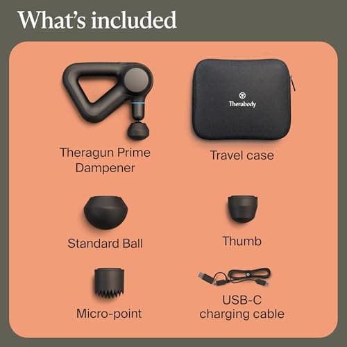 TheraGun Therabody Prime (5th Generation) - Deep Tissue Percussion Therapy Massage Gun - Bluetooth Enabled, Personal Massager for Pain Relief in Neck, Back, Leg, Shoulder and Body (Black) 9