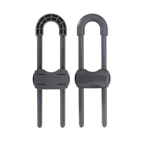 WENPENG Sliding Cabinet Locks for Babies, Baby Proofing Adjustable U-Shaped Baby Safety Latches for Handles Knobs Drawers, Fridge, Closet, Cupboard, Closet with Secure Lock Buttons,2Pack (Gray) 5