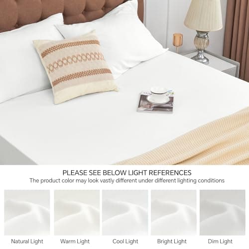 ChiXpace Extra Deep Queen Fitted Sheet - Deep Pocket Single Fitted Sheet Fits 18 inch to 24 inch Mattress, Ultra Soft Bottom Sheet for Queen Size Bed, White, 60" x 80" 6