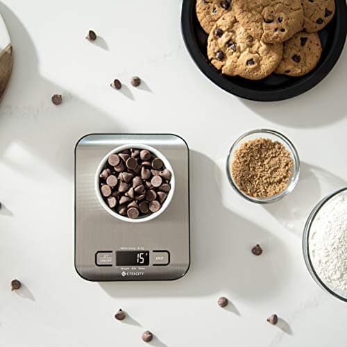 Etekcity Food Kitchen Scale, Digital Grams and Ounces for Weight Loss, Baking, Cooking, Keto and Meal Prep, LCD Display, Medium, 304 Stainless Steel 12