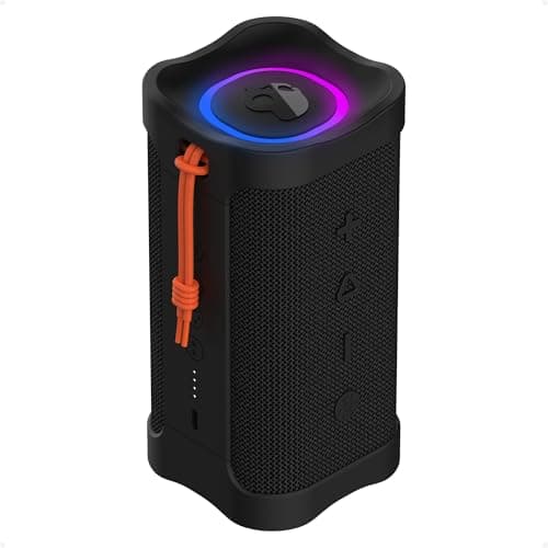 Skullcandy Terrain 2 Wireless Bluetooth Speaker, IPX7 Water Resistant, 14H Battery, Multi-Link, LED Light Show, Lightweight & Portable (Black)