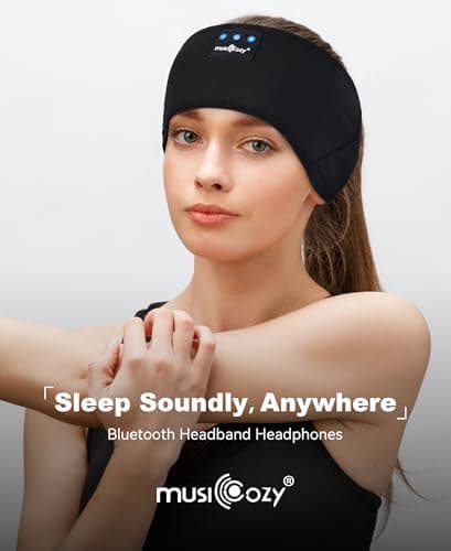 MUSICOZY Sleep Headphones Bluetooth 5.4 Headband, Sports Wireless Earphones Sweat Resistant Earbuds Sleeping Headphone with Ultra-Thin HD Stereo Speaker for Workout Running Cool Gadgets Unique Gifts 6