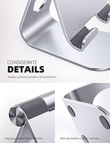 Lamicall Tablet Stand, Adjustable Tablet Holder - Desktop Stand Dock Holder for 4-13" Tablets, iPad Pro 11, 9.7, 10.5, 12.9 Air Mini, Kindle, Tab, iPhone 17 Pro Max, Switch, Office Desk Accessories 6