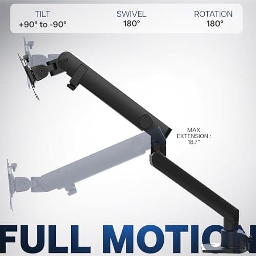 VIVO Premium Aluminum Full Motion Single Ultrawide Monitor Desk Mount Stand with Lift Engine Arm, Fits Screens up to 40 inches, STAND-V101BB 9