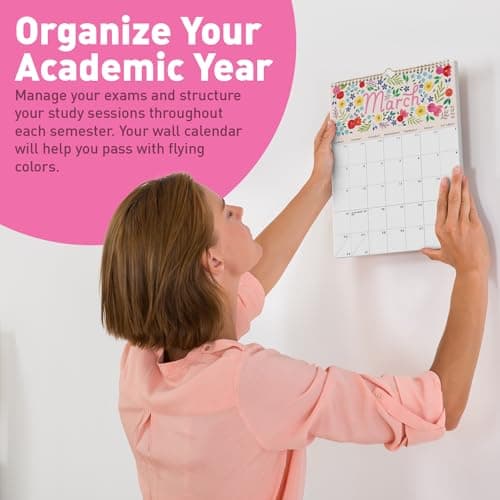 S&O Five Color Floral Wall Calendar from July 2024-December 2025 - Tear-Off Monthly Calendar - 18 Month Academic Wall Calendar - Hanging Calendar to Track Anniversaries & Appointments - 13.5"x10.5”in 7