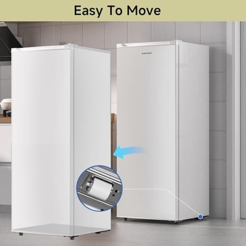 BANGSON Upright Freezer, 7.0 Cu.ft Stand Up Freezer, Convertible Upright Freezer/Refrigerator, Single Door for Kitchen,Garage, Office, Apartment, White 6