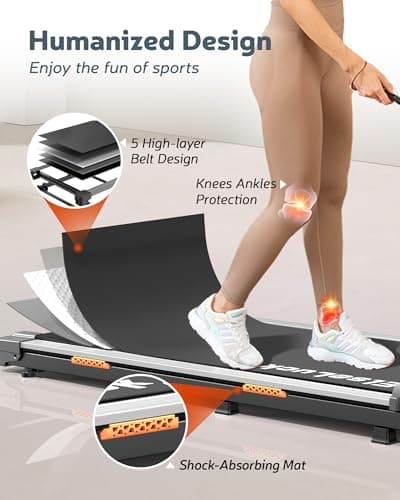 Elseluck Walking Pad, Under Desk Treadmill for Home Office, 2 in 1 Portable Walking Pad Treadmill with Remote Control, Walking Jogging Machine in LED Display 5