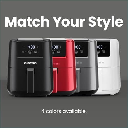 CHEFMAN 2 Qt Mini Air Fryer – Digital Space-Saving Compact Air Fryer with Nonstick and Dishwasher Safe Basket, Quick & Easy Meals in Minutes, Features Digital Timer and Shake Reminder – Grey 8