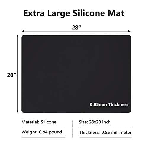 Gartful Extra Large Silicone Mats for Countertop, 28" by 20" Multipurpose Mat, Counter Table Protector, Desk Saver Pad, Placemat Nonstick Nonskid Heat-Resistant Pad, Black 2