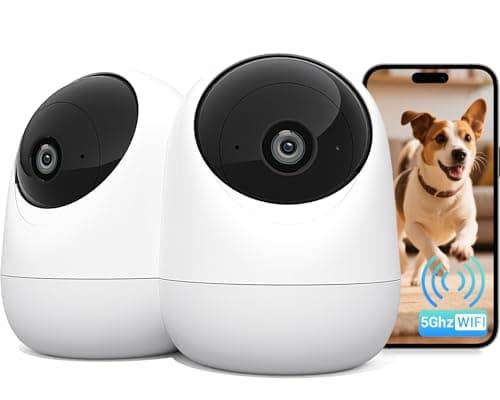 Raycom 2K Pan/Tilt Security Camera for Baby Monitor 5G&2.4G, 2Pack Baby Camera(Plug-in) with Cry Detection, Motion Detection, 2-Way Audio, Siren, Night Vision, Cloud & SD Card Storage, Works w/Alexa
