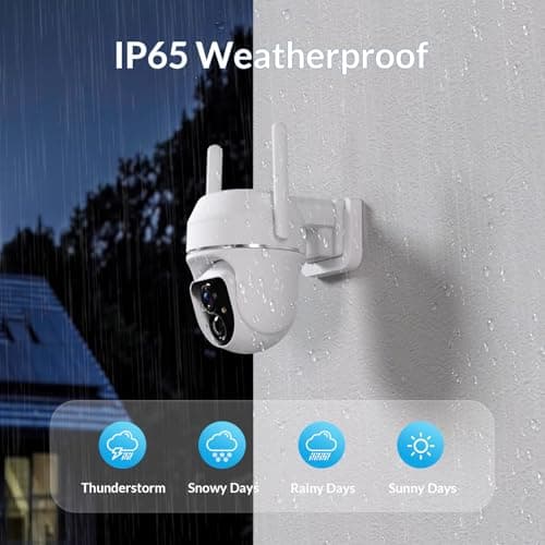 Vicohome 2K Solar Wireless WiFi Security Cameras Outdoor, 355° PTZ, Solar & Battery Powered, PIR Motion Detection, 3MP Full-Color Night Vision, IP65 Waterproof, Cloud&SD Card Storage(Without SD Card) 5