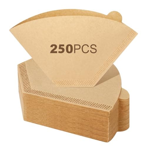 ZYFOTZUN 250 Count #2 Coffee Filters 2-4 Cup, Premiun Unbleached Natural Coffee Paper Filters, No Blowout, Disposable Coffee Filter Cone Paper for Pour Over and Drip Coffee Maker