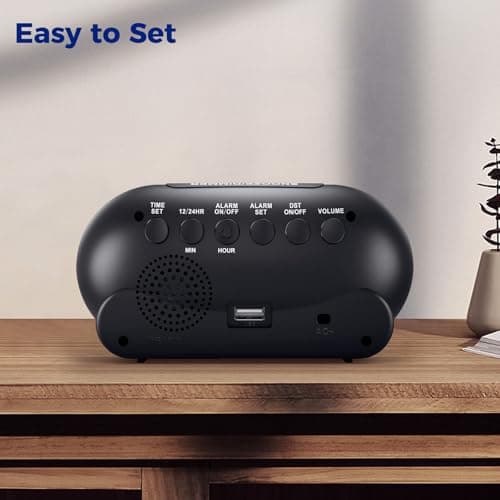 uscce Small Digital Clock for Bedroom: 6 Dimmable Brightness 4 Alarm Volume - Plug in Clock with Easy Operation for Bedside Desk 8