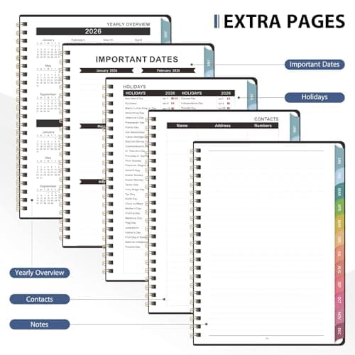2026 Planner, 8.5" x 11" Weekly and Monthly Large Calendar Planner, Letter Size, Jan - Dec 2026, Hardcover Daily Agenda and Organizers for School Essentials & Office Supplies 5