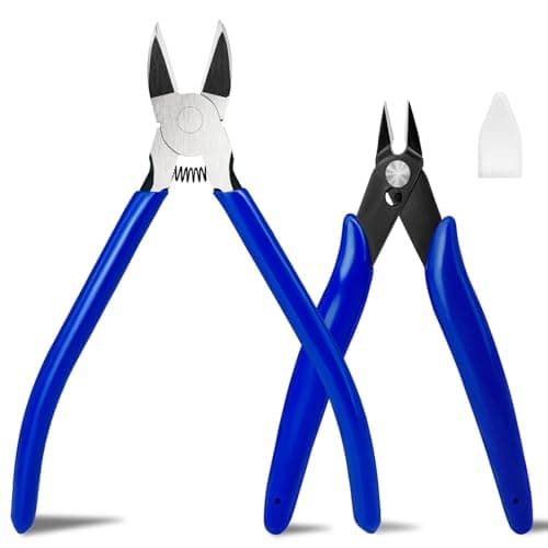 2 Pack Wire Cutters Set, 6" and 5" Ultra Sharp Flush Cutters, Carbon Steel Wire Cutters for Crafting, Electronics, 3D Prints, Jewelry Making, Model Sprue, Zip Ties(6"+ 5", Blue, 2 Pack)