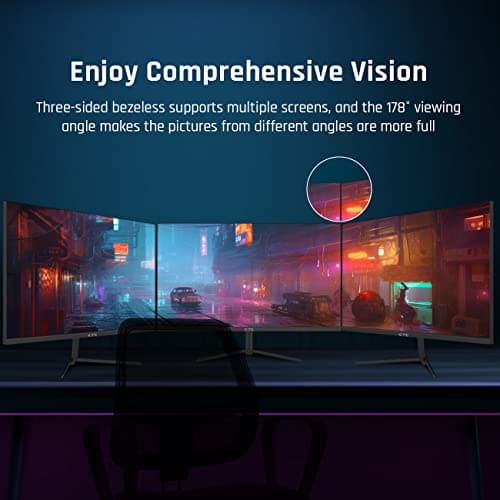 KTC 24 Inch Gaming Monitor FHD 1080P Fast IPS 165Hz, 125% sRGB 1ms HDR Zero-Frame Computer Monitor, HDMI 2.0x2, DisplayPort 1.4x2, FreeSync & G-Sync, Tilt, VESA Compatible, Eye Care, H24T09P 4