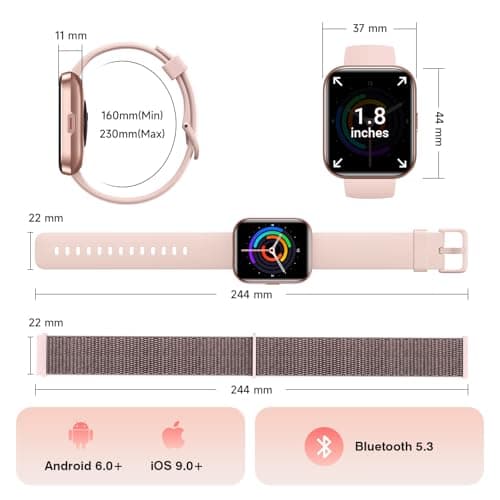 Smart Watches for Women, 1.85" HD Alexa Smart Watch for Android Phones & iPhones with Calls/Messages/Reminders, 3ATM 120+ Sport Modes Fitness Tracker Watch for Women with Heart Rate/Sleep/SpO2 Monitor 8