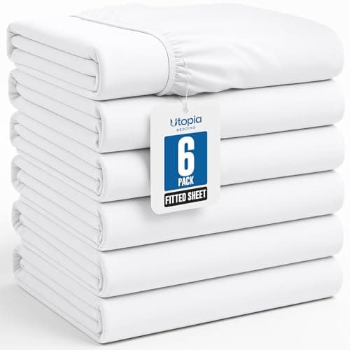 Utopia Bedding Full Fitted Sheets - Bulk Pack of 6 Bottom Sheets - Soft Brushed Microfiber - Deep Pockets - Shrinkage & Fade Resistant - Easy Care (White)