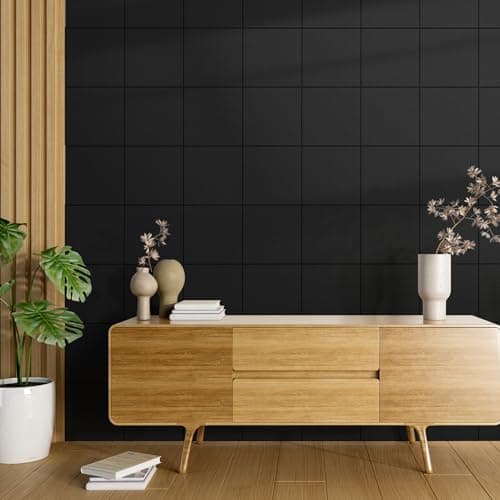 MaxGear Large Felt Bulletin Board 36" x 24", Cork Board Alternative, 6 Pack Black Felt Wall Tiles with Push Pins, Cork Boards for Walls Pin Board for Office & HomePanels 9