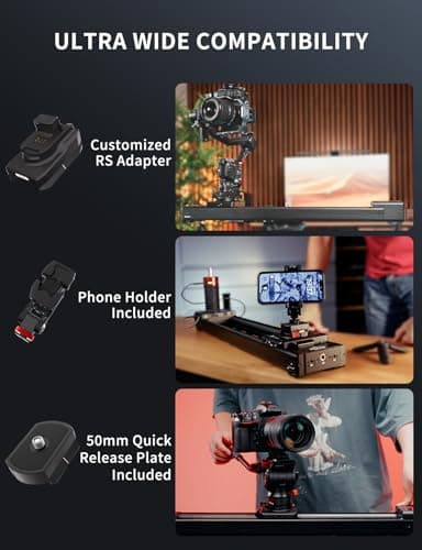 IFOOTAGE Shark Nano II Motorized Camera Slider 26"/66cm, 360-Degree Rotary Axis, Compatible with DJI RS5, RS4 Pro, RS4, RS3 Pro, RS2 Pro, RS2, Gimbals 5-Axis Coordinated Shooting 8