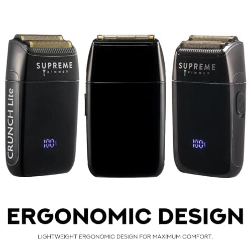 Supreme Trimmer Crunch Lite STF600 | Professional Double Foil Shaver for Men | Cordless & Corded, 60 Min Runtime, Hidden LED Display | Barber Face & Head Finishing Razor 6