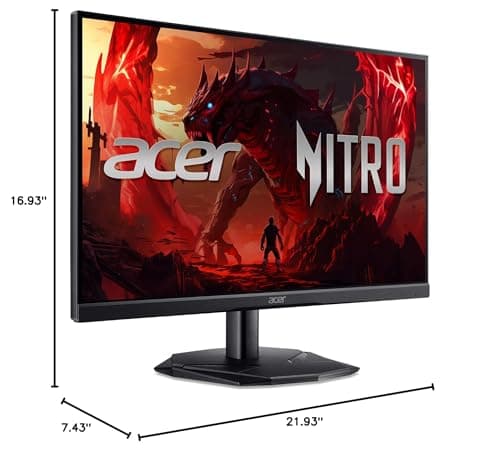 acer Nitro 24.5 Inch Full HD 1920 x 1080 Gaming Monitor | AMD FreeSync | 180Hz Refresh | 1ms (VRB) | 99% sRGB | HDR 10 Support | One Display Port 1.2 & Two HDMI 2.0 | KG251Q P3biip 11