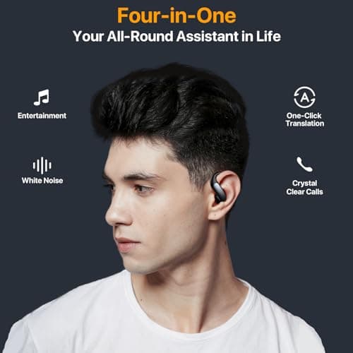AI Translation Earbuds Real Time,144 Languages & Accents Translator Earbuds,4 in 1 AI BluetoothTranslating Headphone Support Playing Music Phone Calls for Travel Business Learning 5