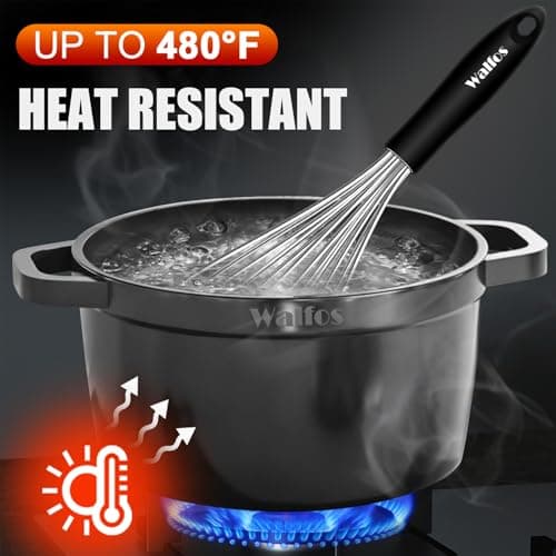 Stainless Steel Wire Whisk Set - 3 Packs Balloon Whisk, Thick Wire Wisk ＆ Strong Handles, Egg Frother for Cooking, Blending, Whisking, Beating and Stirring (7"+9"+11") 5