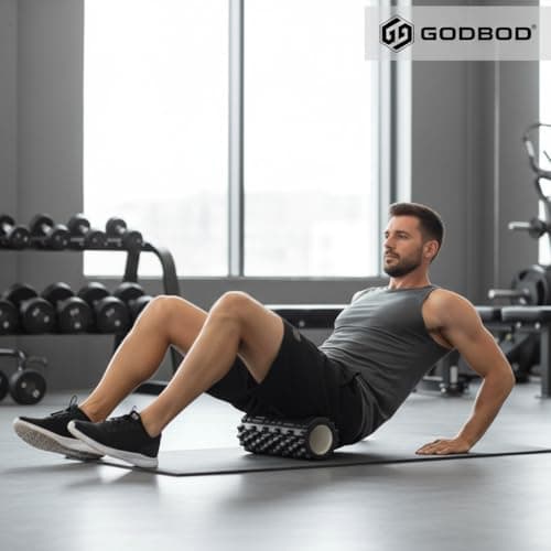 Strong Foam Roller - Deep Tissue Medium Density Muscle Massager with Myofascial Trigger Point Release, Back Massage Roller for Soreness and Mobility 13 x 5.5 Inch - Black 8