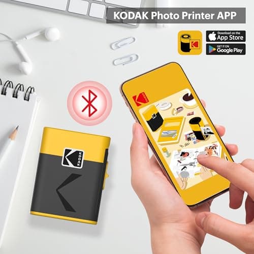 KODAK Label ERA Label Maker Machine, Yellow (Label Printer with 1 Roll Sticker Label) 5