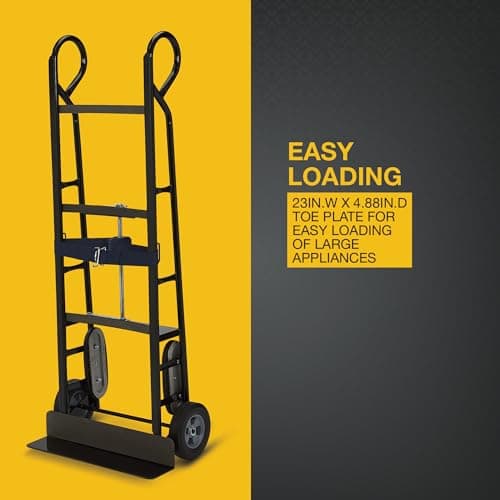 Appliance Hand Truck 800 Lb Capacity, Heavy Duty Carbon Steel Dolly with Ratcheting Belt, 8 in. Solid Rubber Wheels, 58-1/4 in. H, Moving Dolly for Refrigerator, Washer, Dryer and Furniture 4