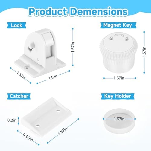 10 Pack Magnetic Cabinet Locks for Child Safety, Drawer Locks Baby Proofing, Magnetic Door Safety Locks for Cabinets and Drawers, Easy Installation No Tools Required (10 Pack and 2 Keys) 6