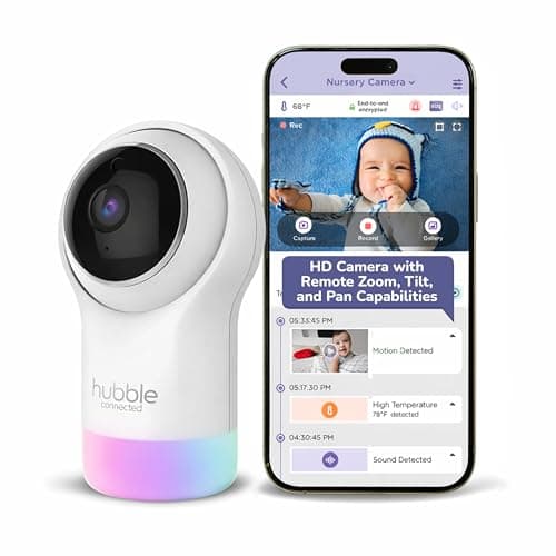 Hubble Connected Nursery Pal Glow Smart Connected, Wi-Fi Enabled Baby Monitor, View from Compatible Smartphone