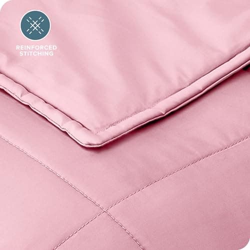 Bare Home Weighted Blanket Twin or Full Size 10lb (40" x 60") - All-Natural 100% Cotton - Premium Heavy Blanket Nontoxic Glass Beads (Light Pink, 40"x60") 8