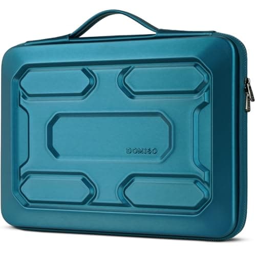 DOMISO 13.3 inch Laptop Sleeve with Handle Shockproof Computer Bag Waterproof EVA Protective Carrying Case for 13-13.3 inch Notebooks/13 MacBook Air/MacBook Pro Retina/Dell XPS 13/HP, Teal