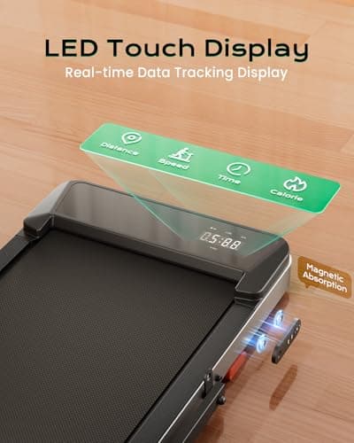 TREAFLOW Walking Pad,Treadmill with Incline for Home Office, 2.5HP Portable Under Desk Treadmill with 265 Lbs Capacity,Remote Control, Led Display 5