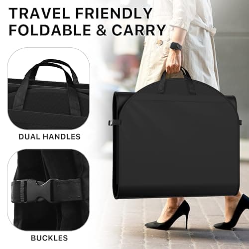 Simple Houseware 65'' Travel Garment Bag with Pockets for Suits, Dresses, Coats, Tuxedos, Heavy Duty 300D Polyester 5