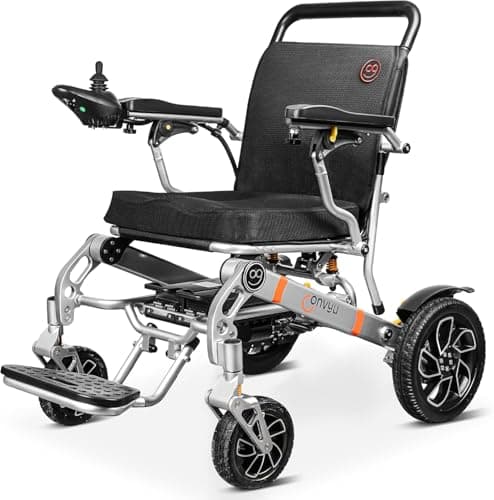 35 Miles Long Travel Range, CONVYU Electric Wheelchairs for Adults, Power Wheelchair for Seniors, 700W Motor, 120W Fast Charge,Lightweight Foldable All Terrain Motorized Wheelchair, Airline Approved