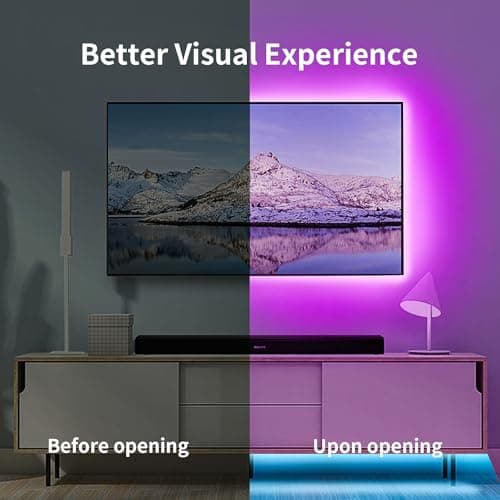KSIPZE LED Lights for TV, 16.4ft TV led Backlight for 45-75 Inch TVs RGB TV Backlight Behind Music Sync Smart APP & Button Control TV LED Strip Lights USB Powered for Bedroom/Gaming 4
